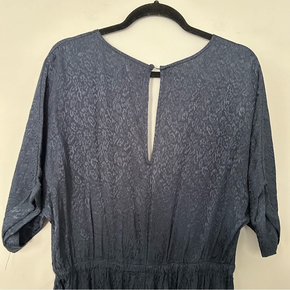 Anthropologie Maeve Jacqueline Jacquard Navy Blue Jumpsuit - Picture 8 of 10